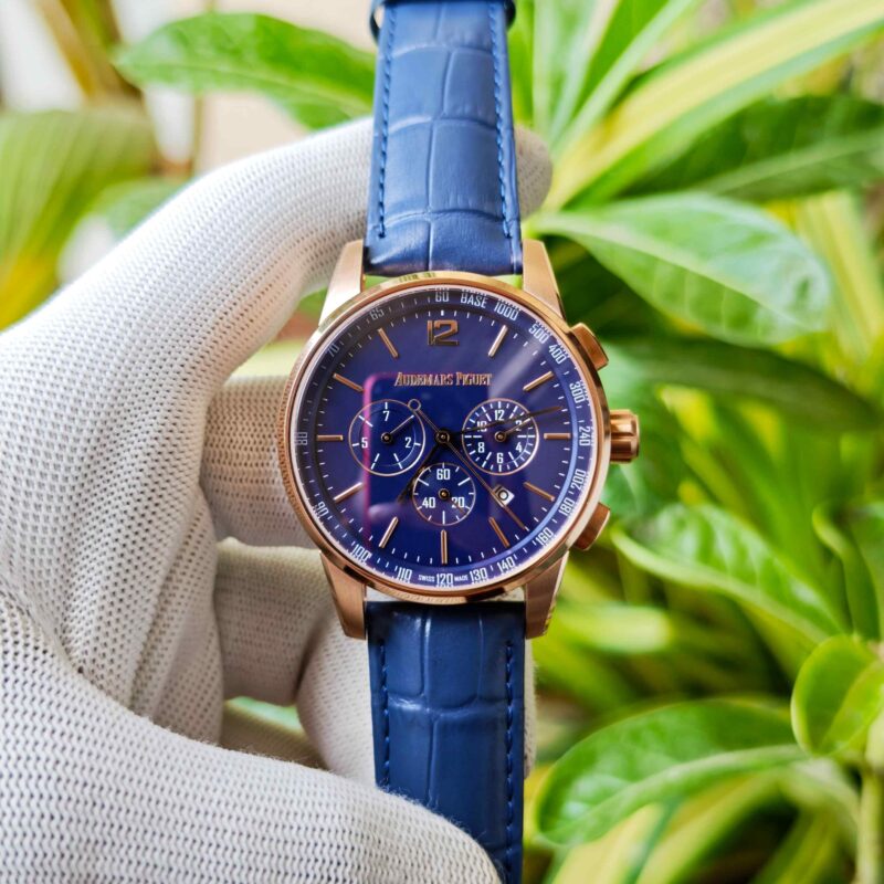 Audemars Piguet Code 11.59 Automatic Chronograph Rose Gold Blue Dial