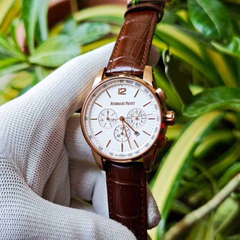 Audemars Piguet Code 11.59 Chronograph Rose Gold White Dial