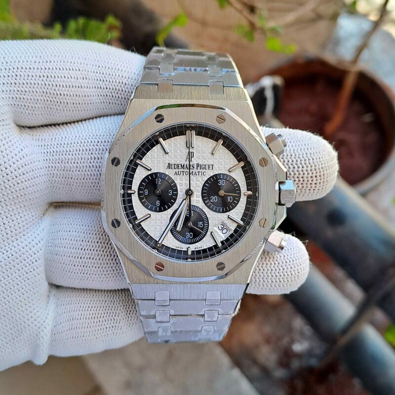 Audemars Piguet Royal Oak Chronograph Full Silver  White Dial