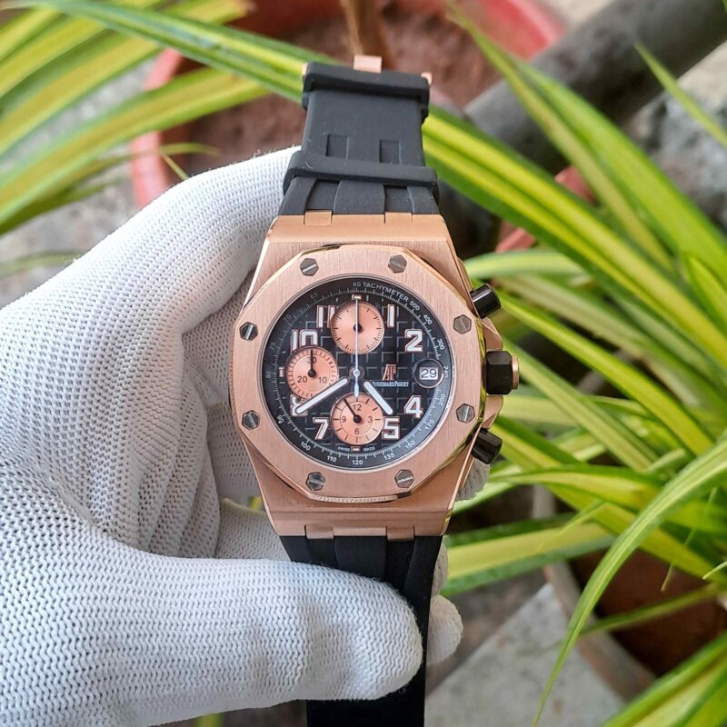 Audemars Piguet Royal Oak Offshore Rose Gold Black Dial Black Rubber
