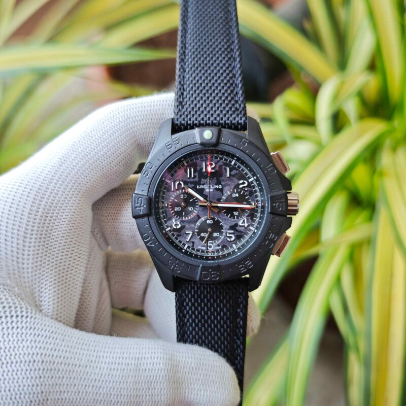 Breitling Avenger B01 Chronograph Black Dial Black Leather
