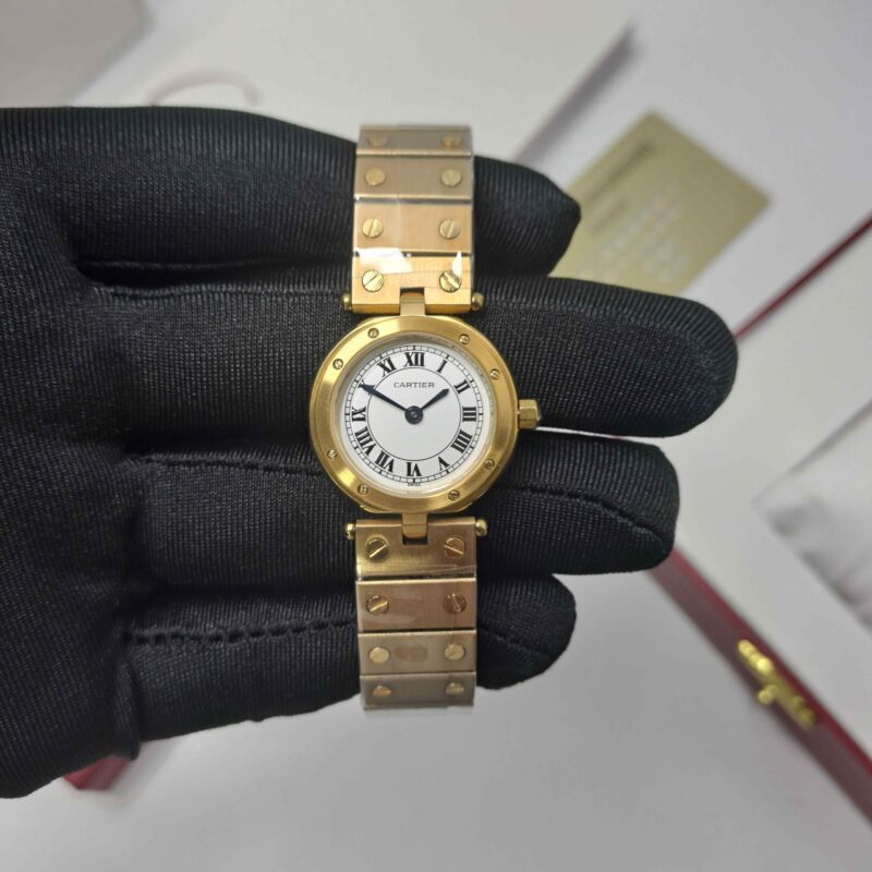 Cartier Pre-owned Santos Full Gold White Dial