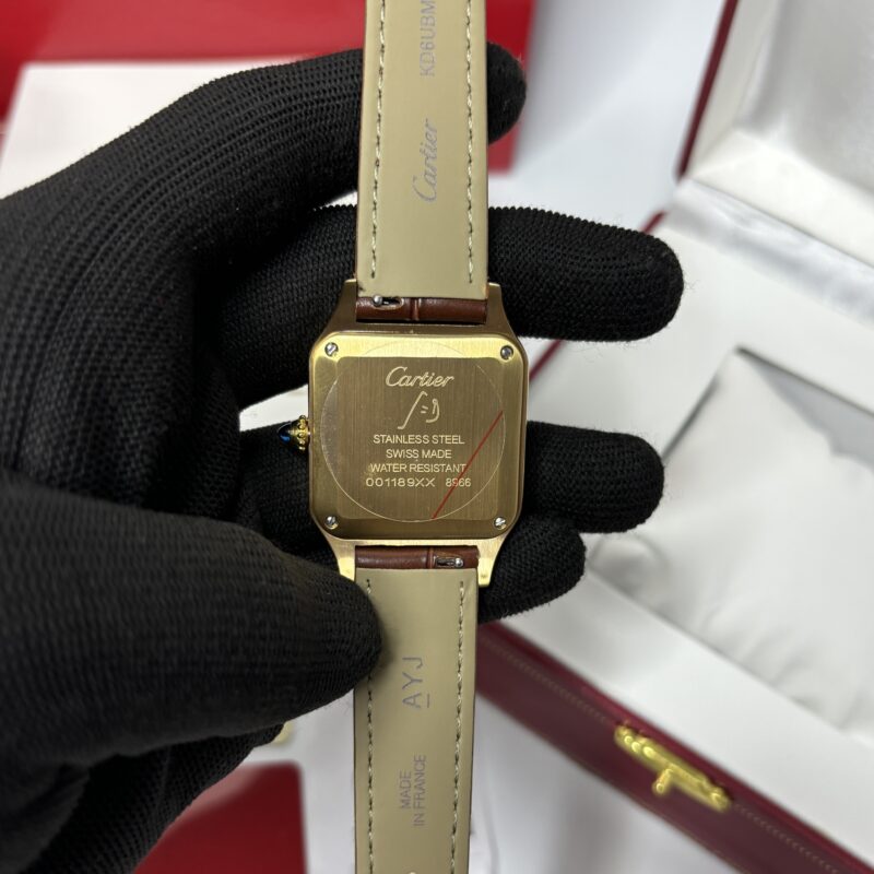 Cartier Santos Dumont Small White Dial Brown Leather Strap - Image 2