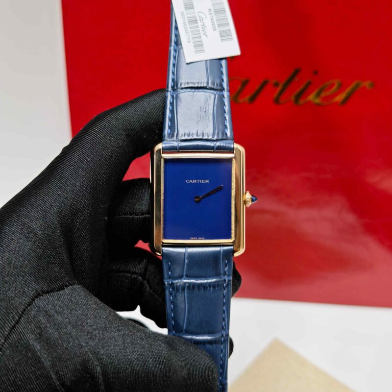 Cartier Tank Solo Rose Gold Blue Dial