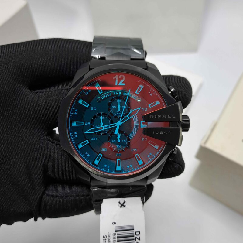 Diesel Mega Chief Black Dial Black Steel Strap