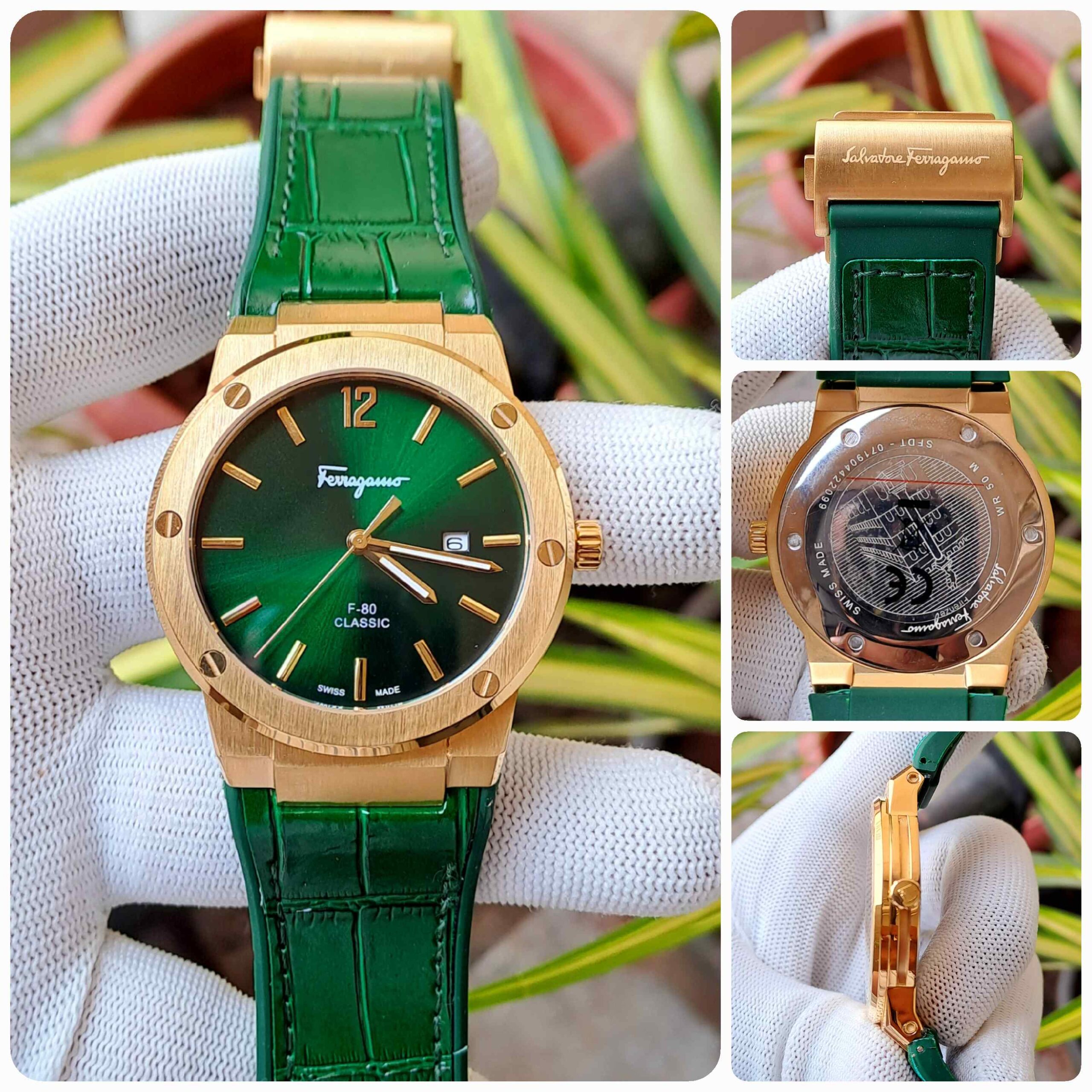 Ferragamo F-80 Classic Gold Green Dial Green Edition - Image 5