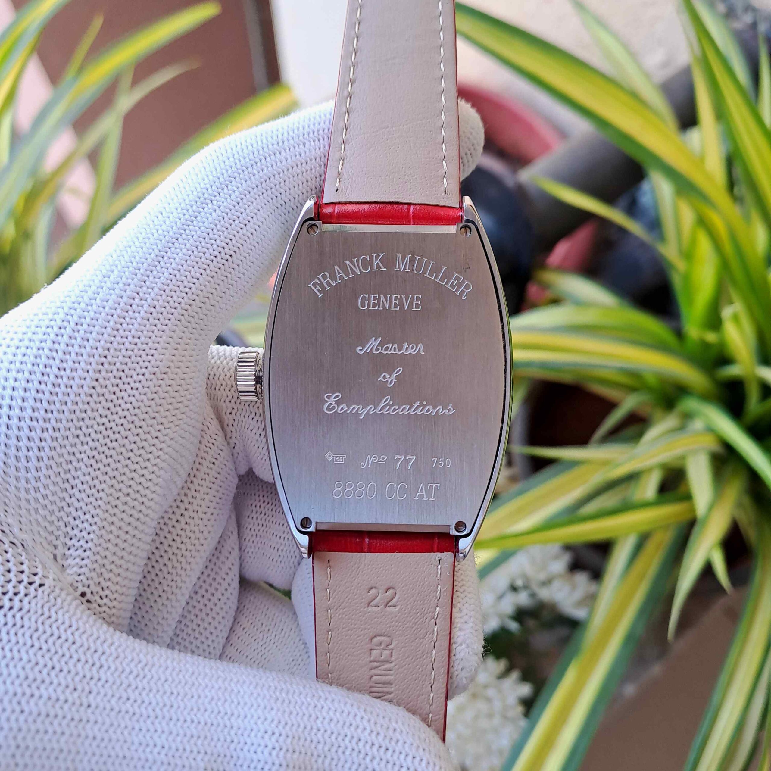 Franck Muller Crazy Hours Silver Red Dial Red Leather - Image 3