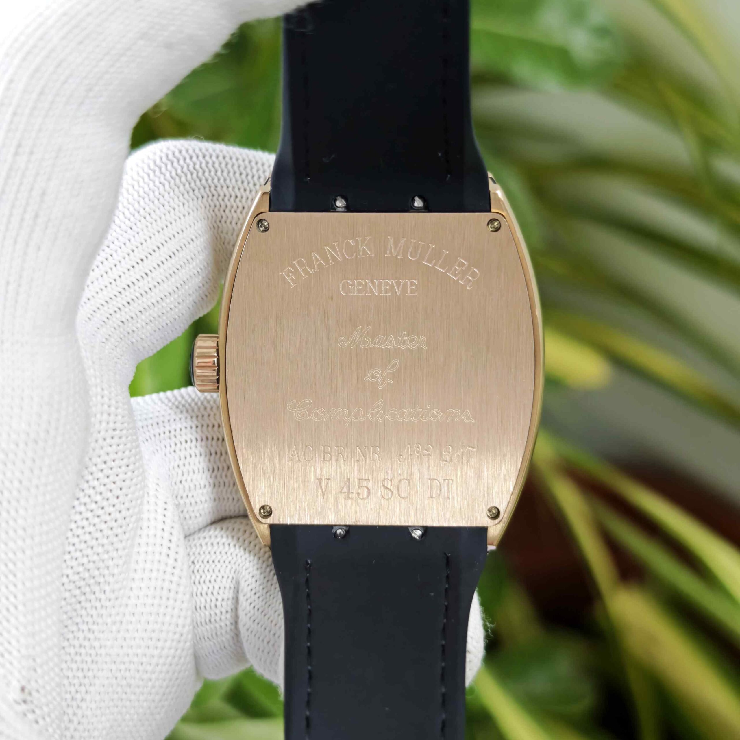 Franck Muller Vanguard Yachting Gold Black Dial Leather Strap - Image 2