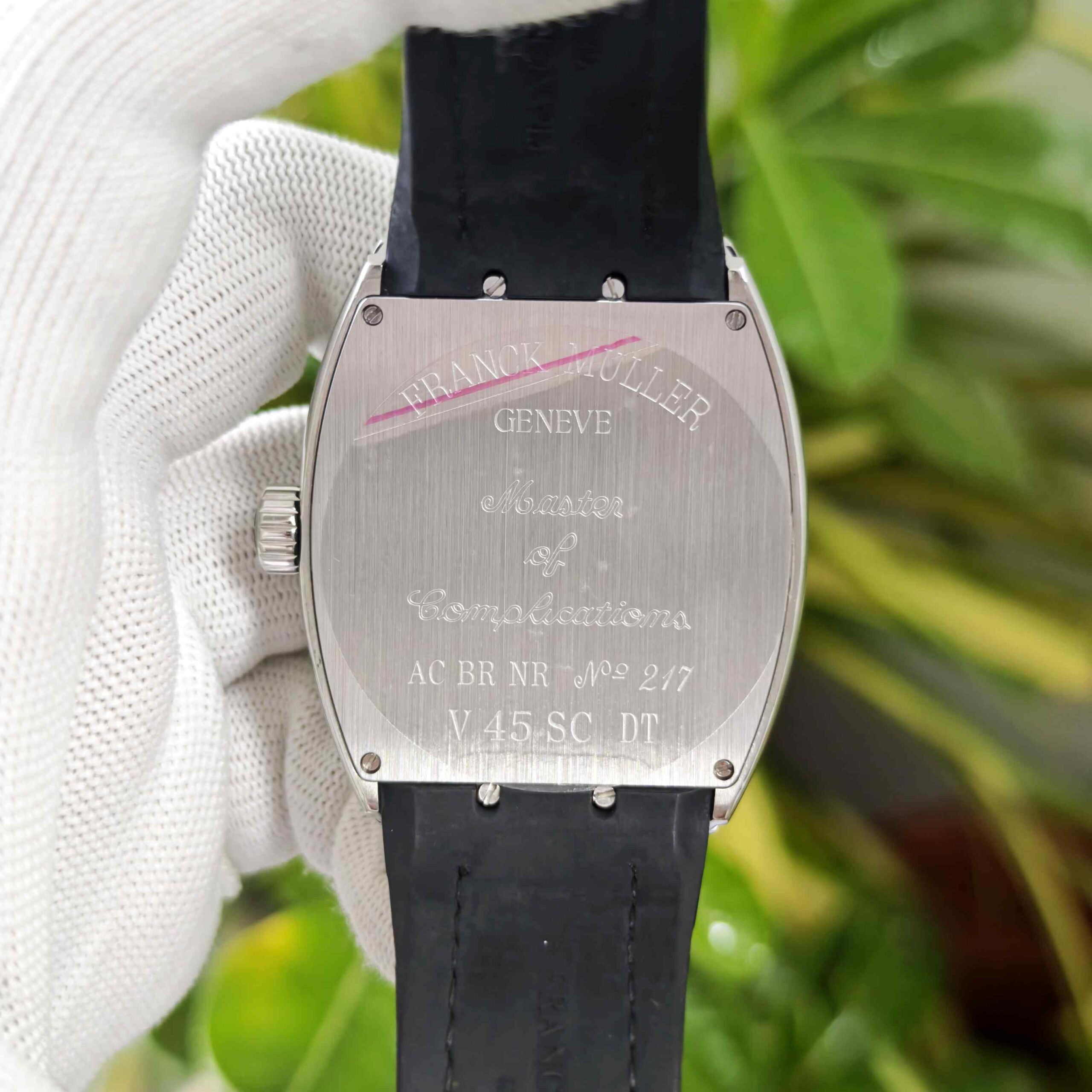 Franck Muller Vanguard Yachting Steel Black Dial Leather Strap - Image 2