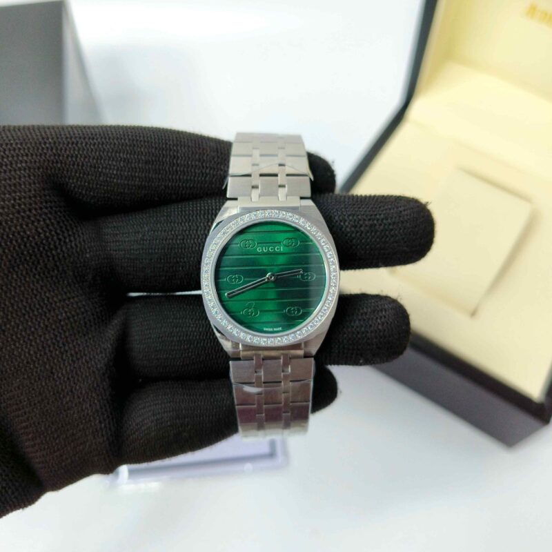 Gucci 25H Green Diamond Bazel Stainless Steel - Image 2