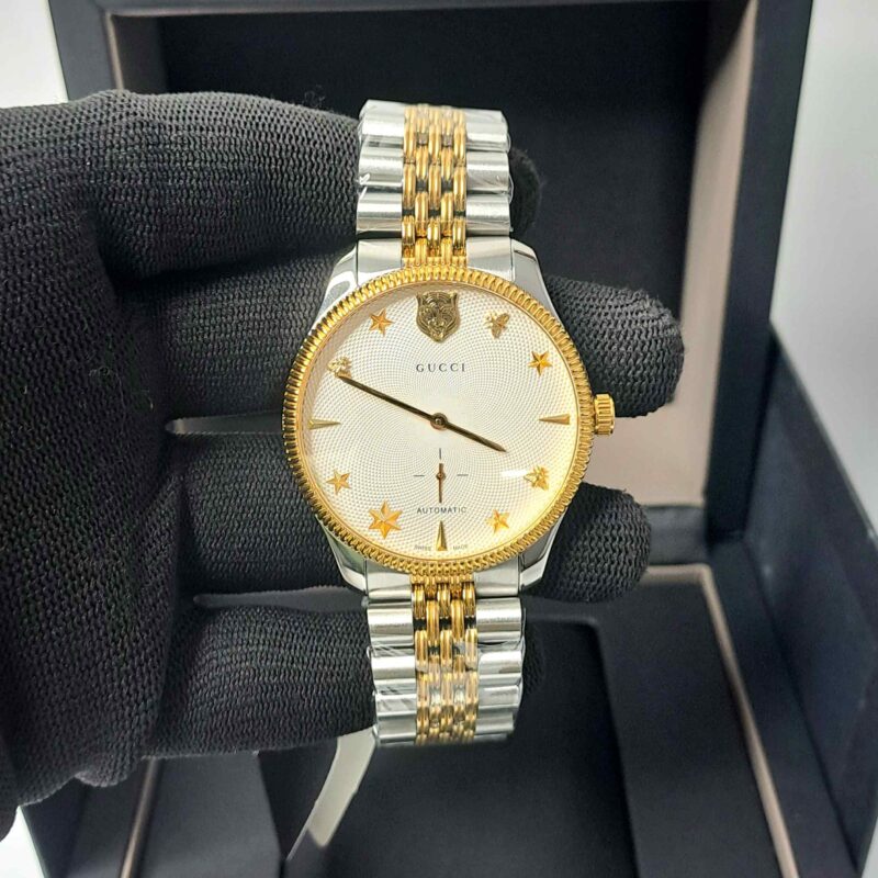 Gucci G-Timeless YA126356 Auto Back Open White Dial