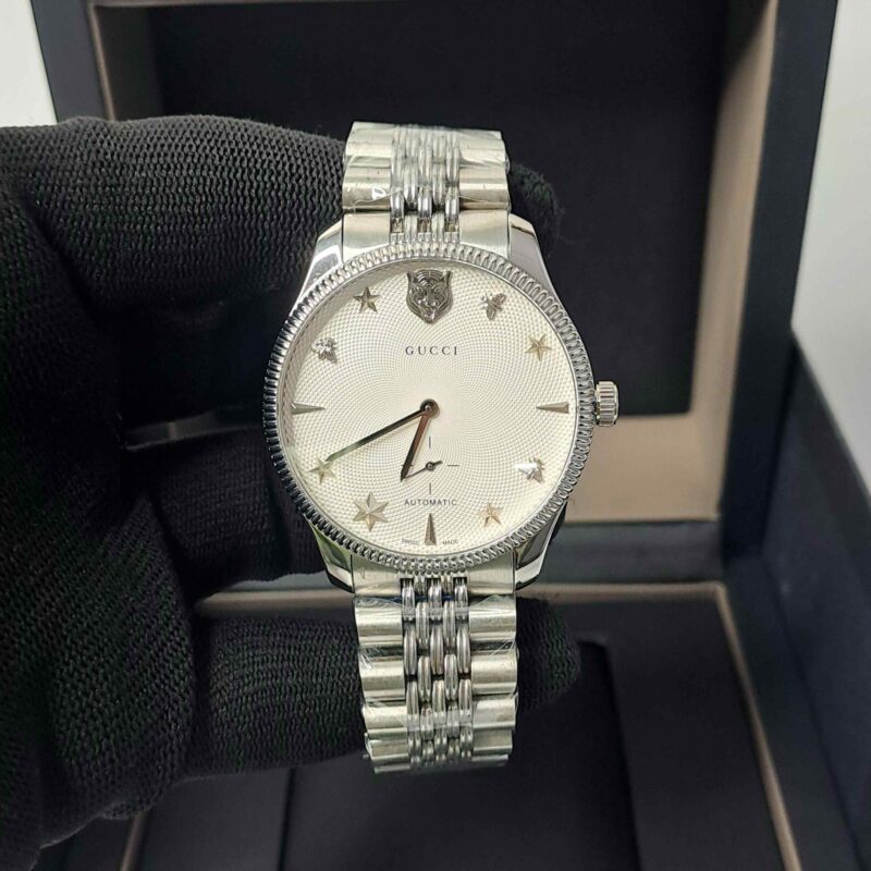 Gucci G-Timeless YA126356 Auto Back Open White Dial