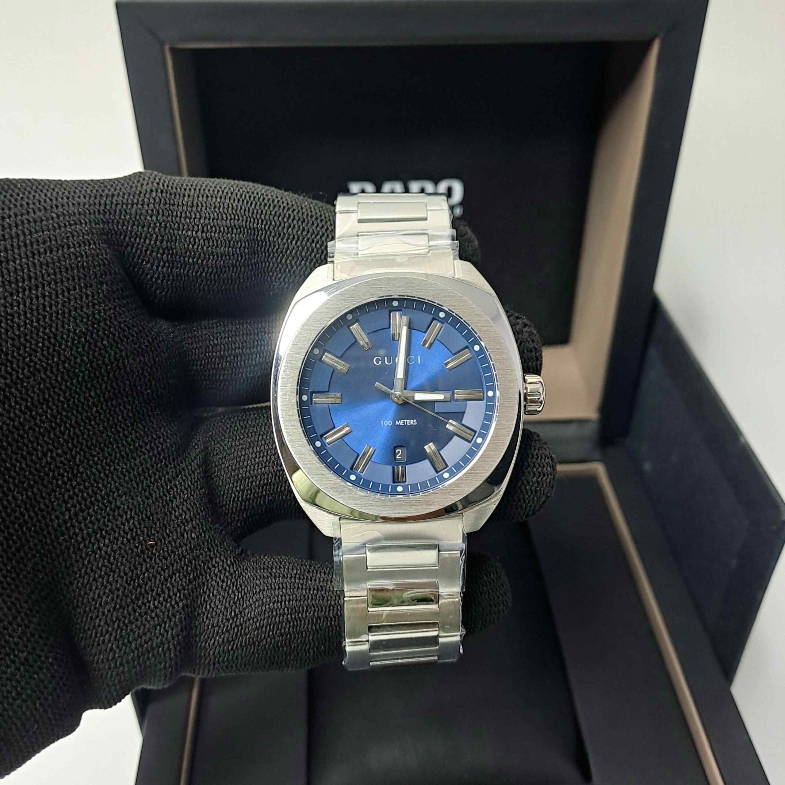 Gucci GG2570 Blue Dial Stainless Steel