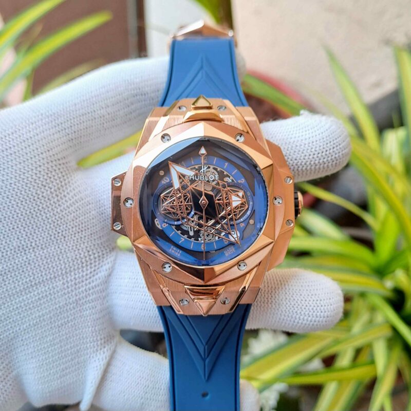 Hublot Big Bang UNICO Sang Bleu II Rose Gold Blue Dial Blue Rubber