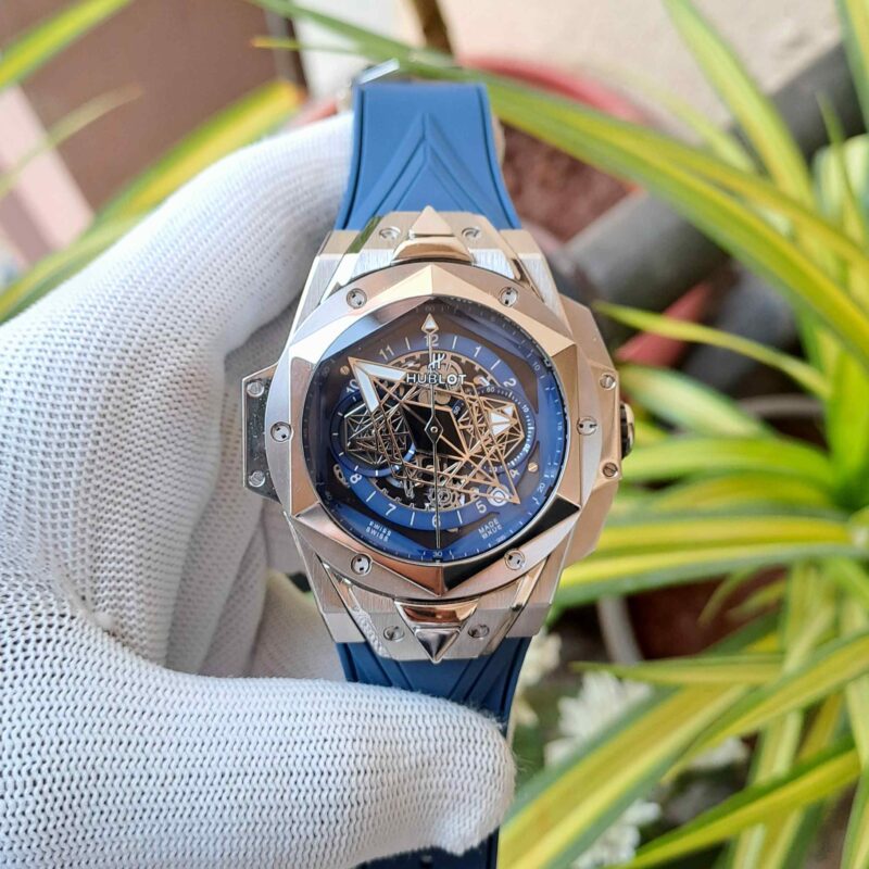 Hublot Big Bang UNICO Sang Bleu II Silver Blue Dial Blue Rubber
