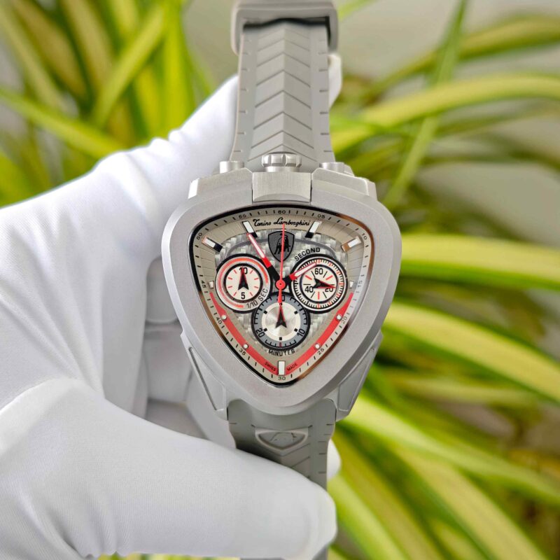 Lamborghini Spyder Chronograph Steel Grey & Red Dial Limited Edition