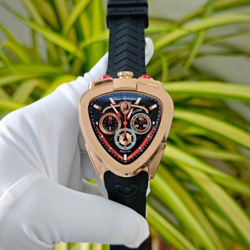 Lamborghini Spyder Chronograph Rose Gold Black Strap Limited Edition