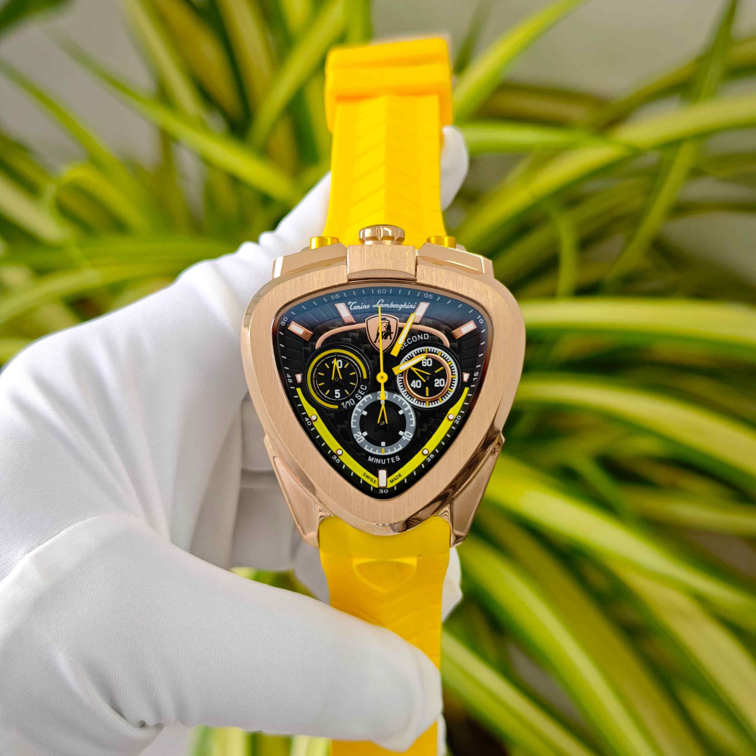Lamborghini Spyder Chronograph Rose Gold Yellow Strap Limited Edition