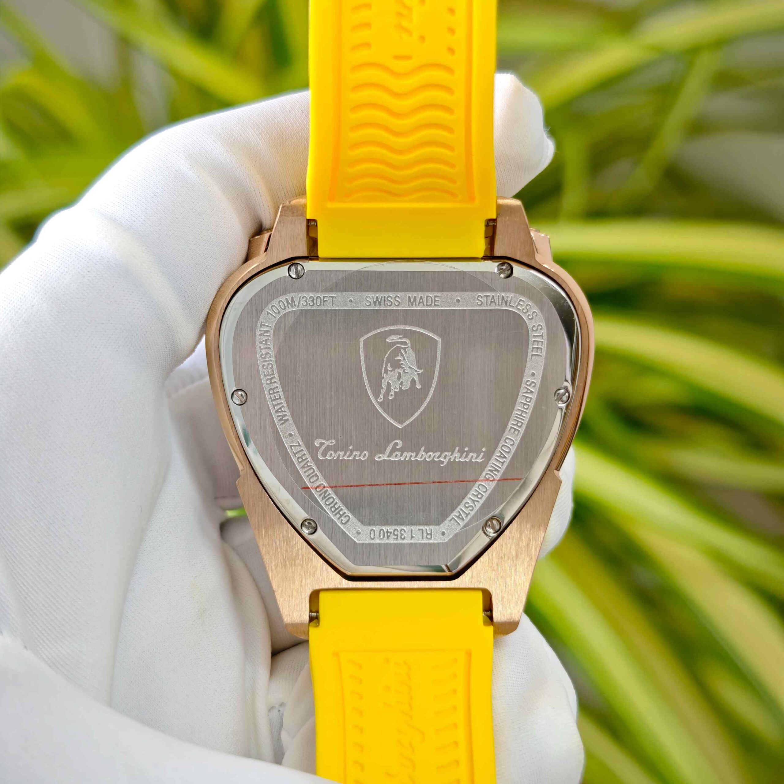 Lamborghini Spyder Chronograph Rose Gold Yellow Strap Limited Edition - Image 5