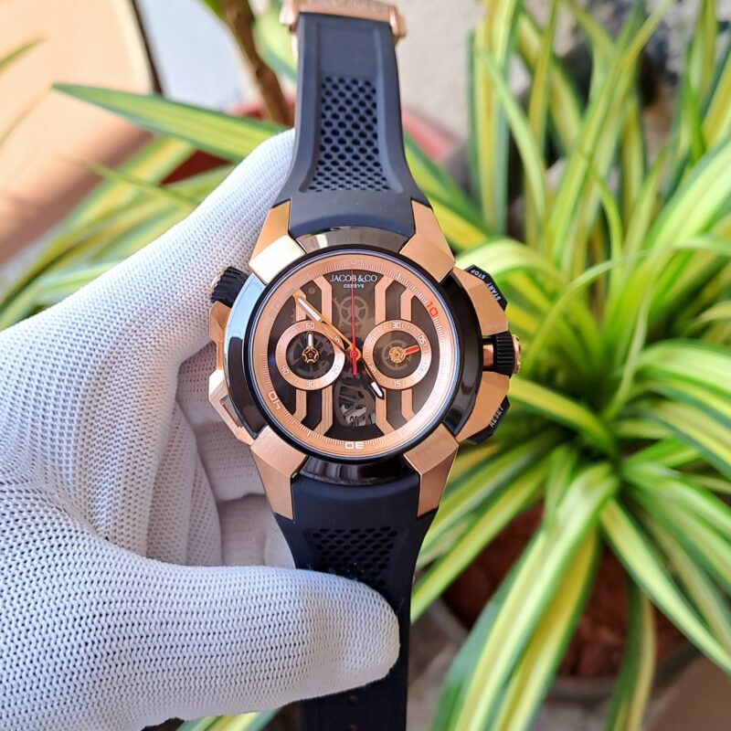 Jacob & Co Epic X Chronograph Black Dial Black Rubber