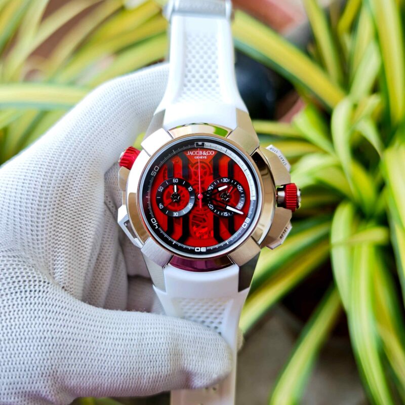 Jacob & Co Epic X Chronograph Red Dial White Rubber