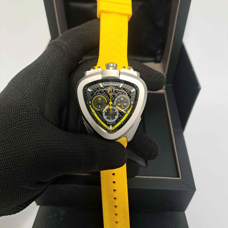 Lamborghini Spyder Chronograph Grey Yellow Strap Limited Edition