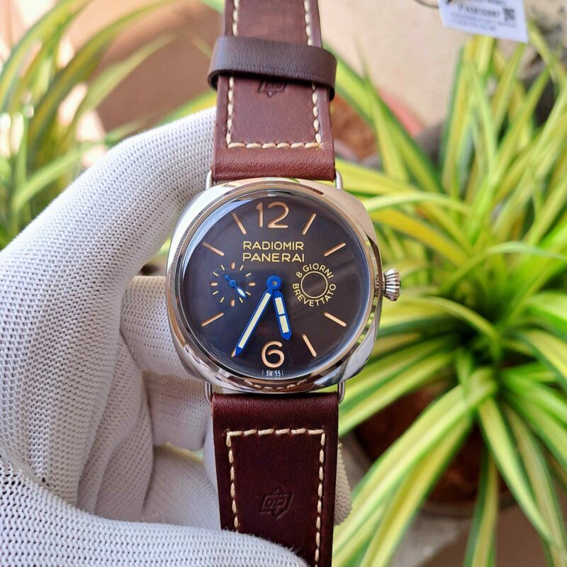 Luminor Panerai Radiomir Giorni Breveatto Steel Black Dial Brown Leather