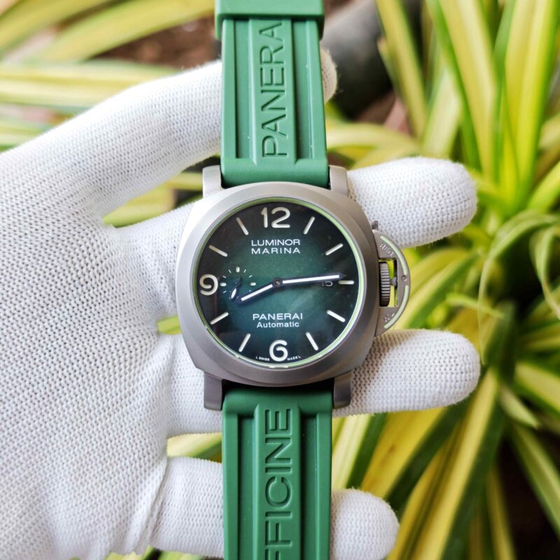 Panerai Luminor Marina Black Dial Green Strap