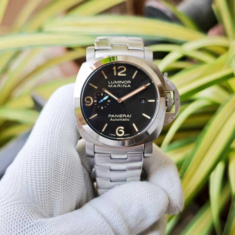 Panerai Luminor Marina Black Dial Steel Strap