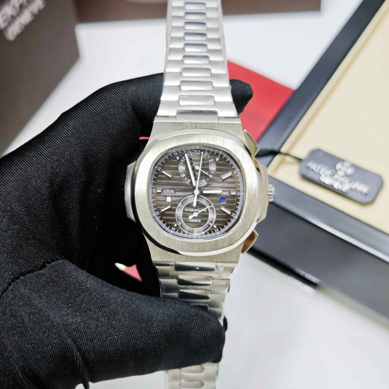 Patek Philippe Nautilus Chronograph Travel Time Steel Grey Dial
