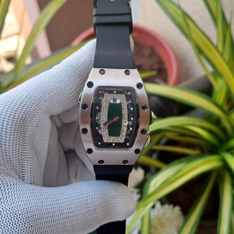 Richard Mille RM 07-01 Silver Green Rubber Strap