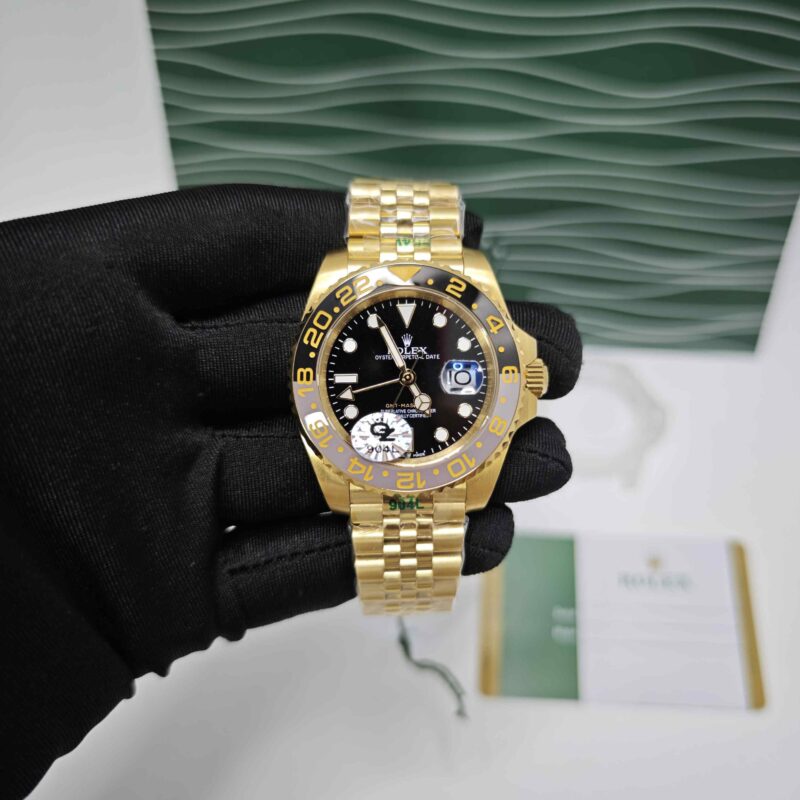 Rolex GMT-Master II Steel Full Golden Black Dial Semi ETA