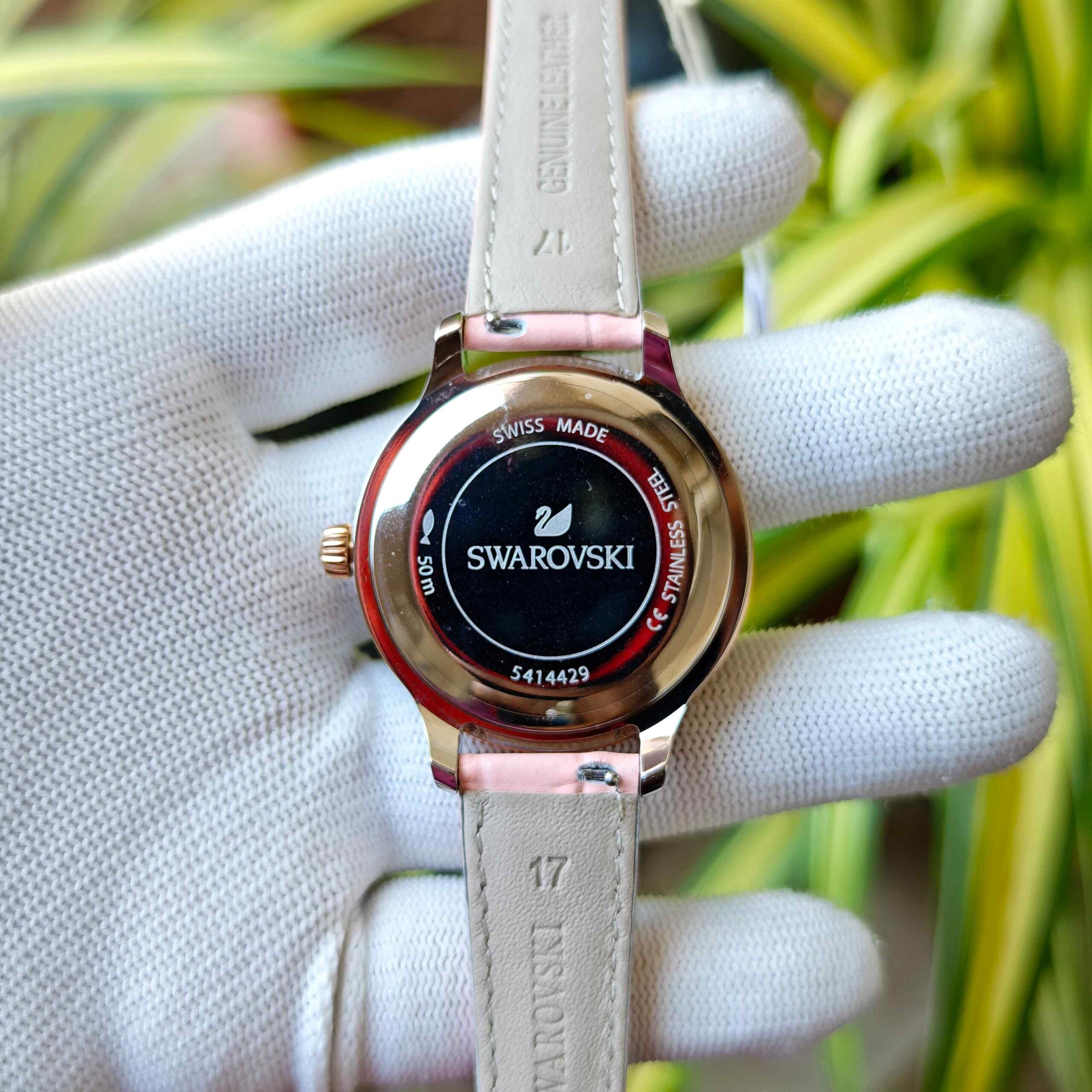 SWAROVSKI White Dial Pink Leather Strap - Image 3