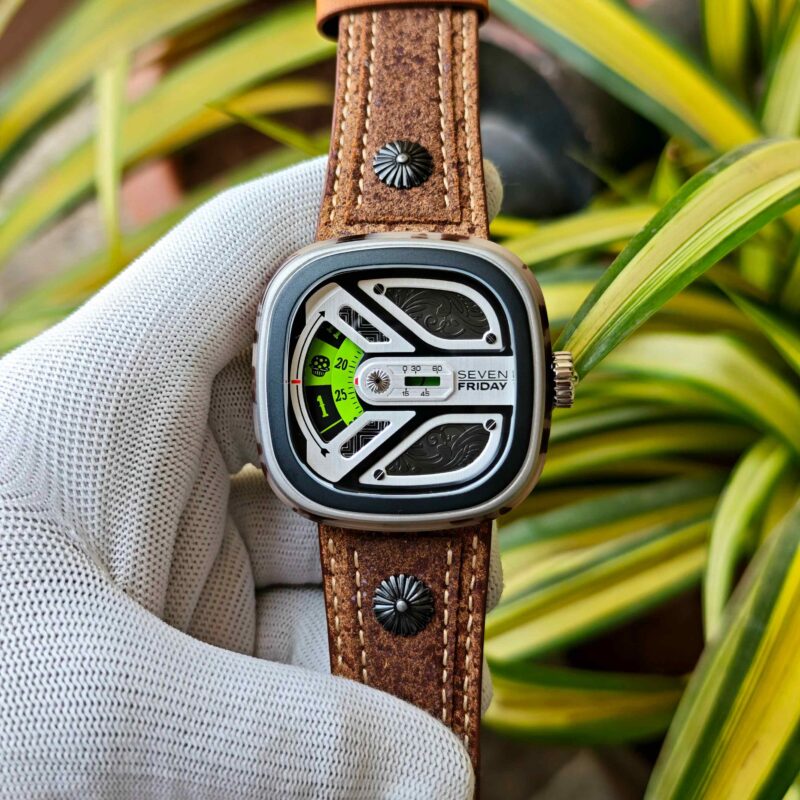 Seven Friday M1B-02 El Charro Stainless Steel Brown Leather Strap