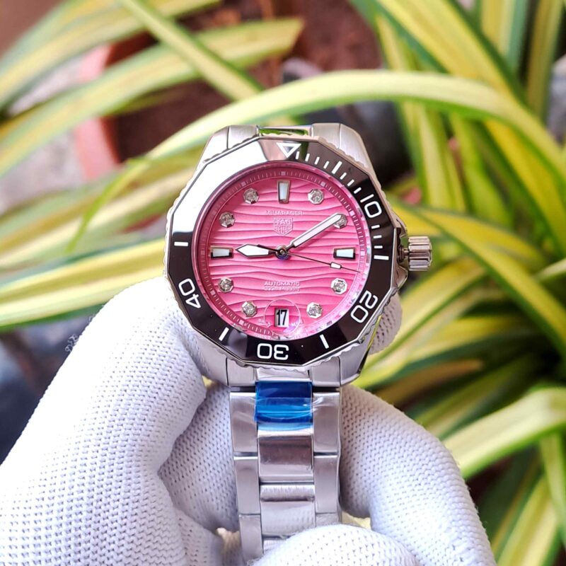 TAG Heuer Aquaracer Professional 300 Date-Steel Pink Dial Diamond Marking