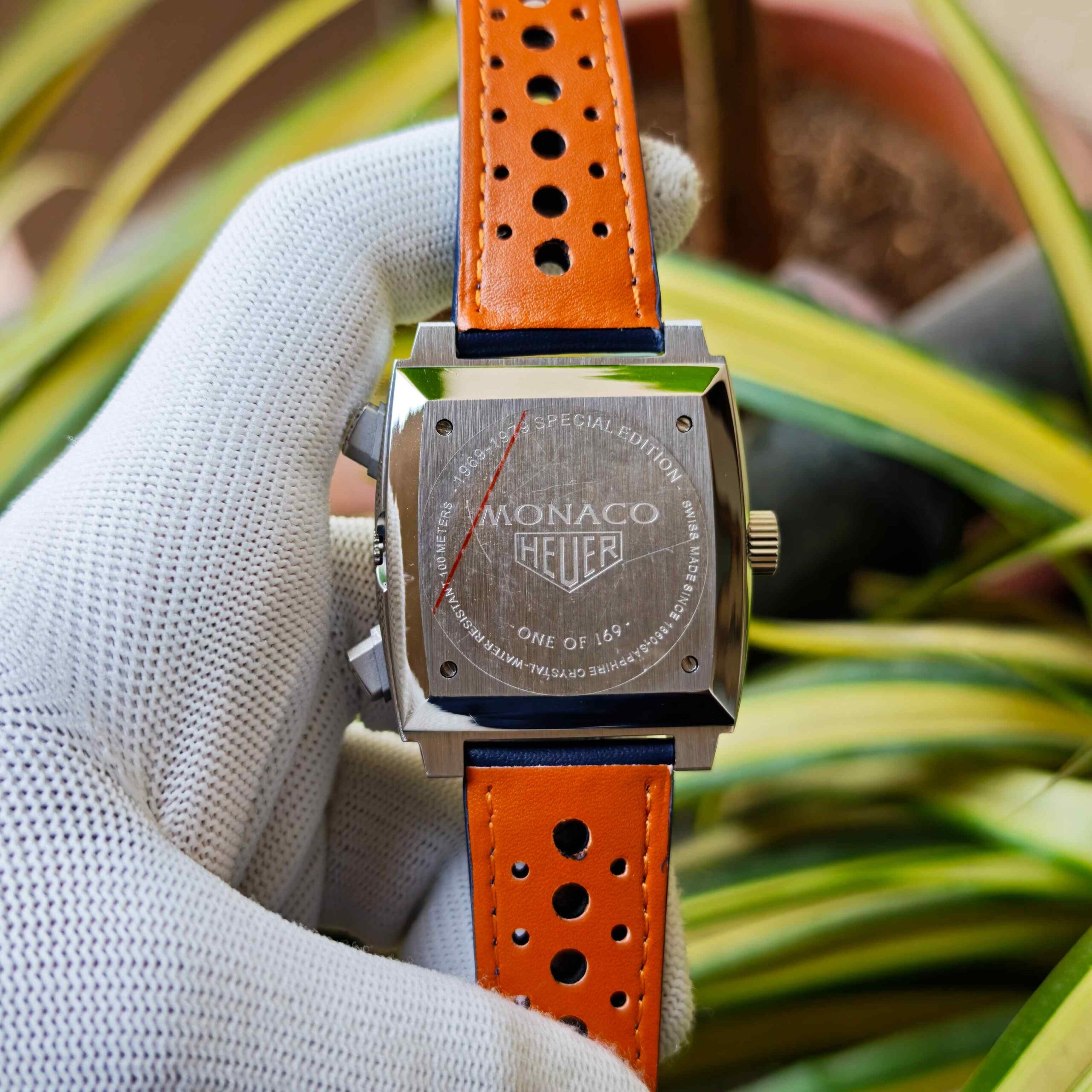 TAG Heuer Monaco Chronograph Racing Blue-Titanium Steel Blue Leather - Image 4