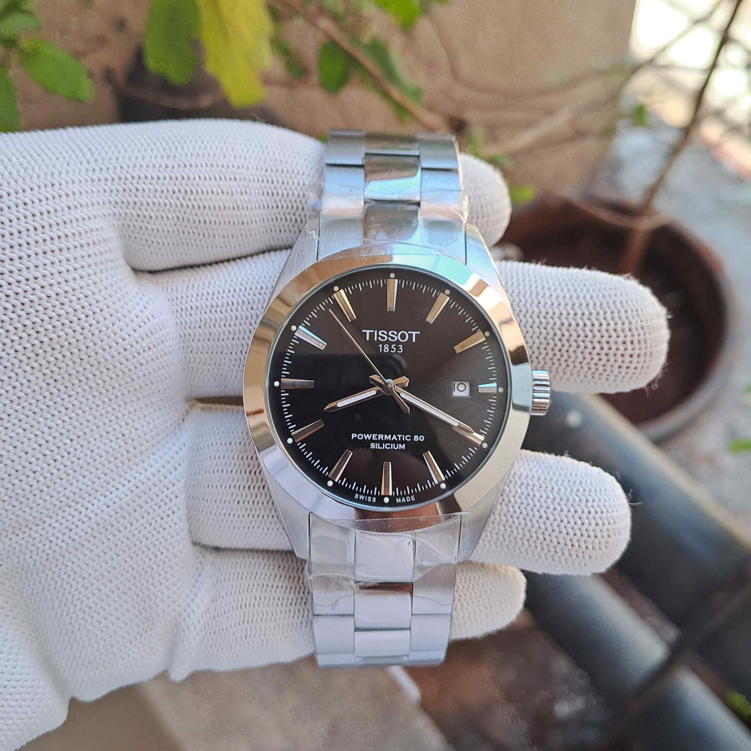 Tissot Gentleman Powermatic 80 Silicium Steel Black Dial