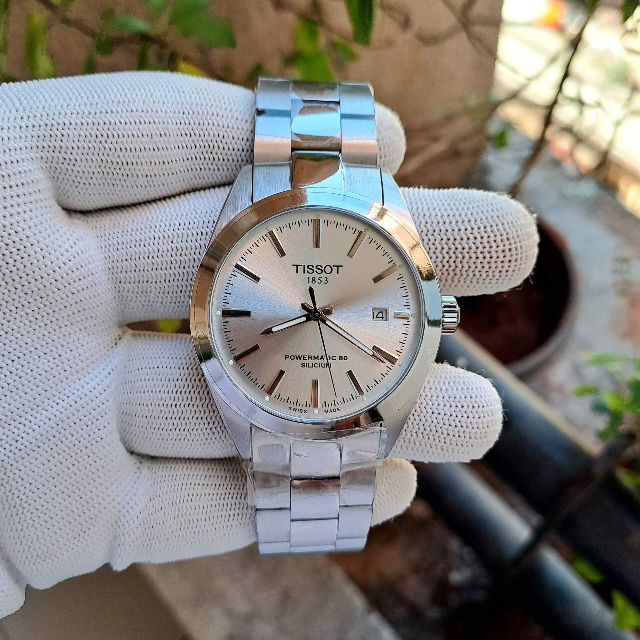 Tissot Gentleman Powermatic 80 Silicium Steel Silver Dial