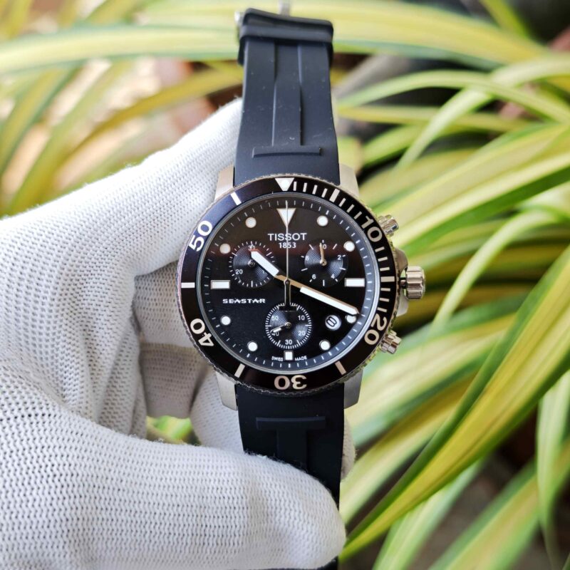 Tissot T-Race Chronograph Full Black Dial Rubber