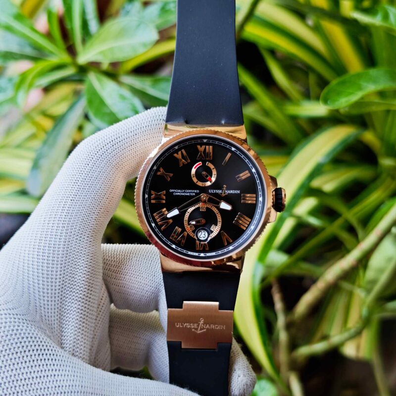 Ulysse Nardin Marine Chronometer Rose Gold Black Dial