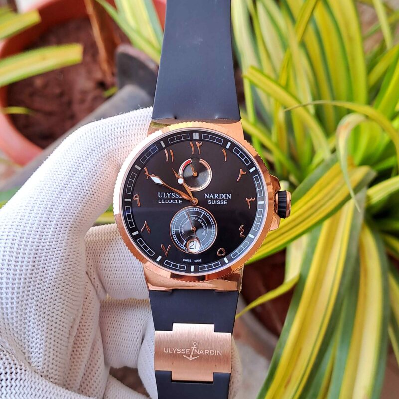Ulysse Nardin Marine Chronometer Rose Gold Black Dial