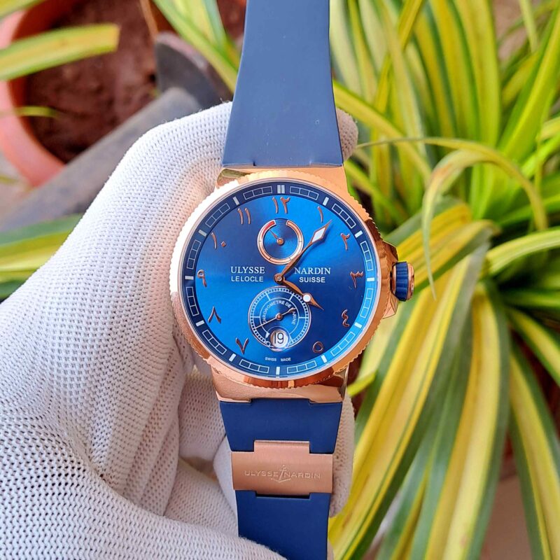 Ulysse Nardin Marine Chronometer Rose Gold Blue Dial