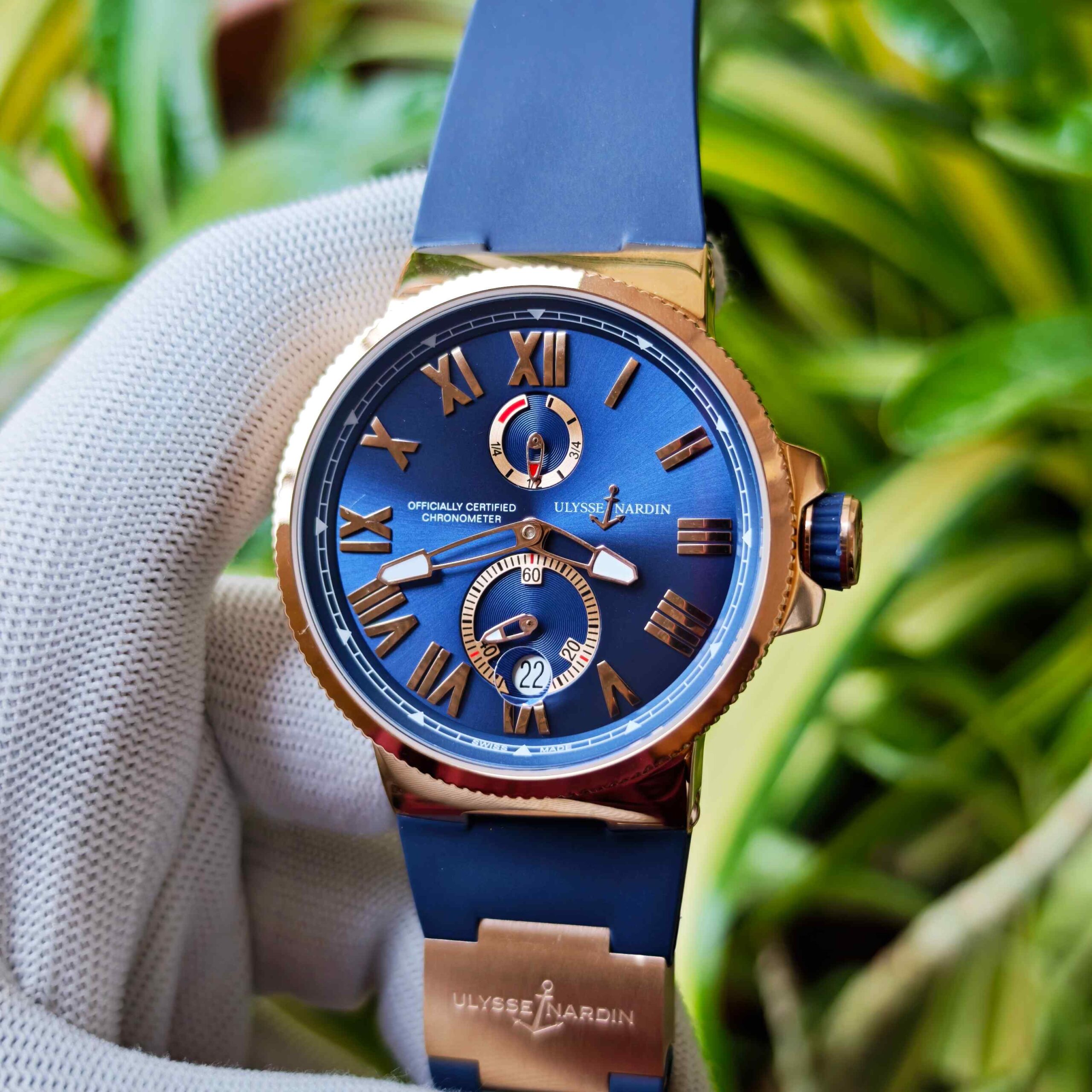 Ulysse Nardin Marine Chronometer Rose Gold Blue Dial - Image 2