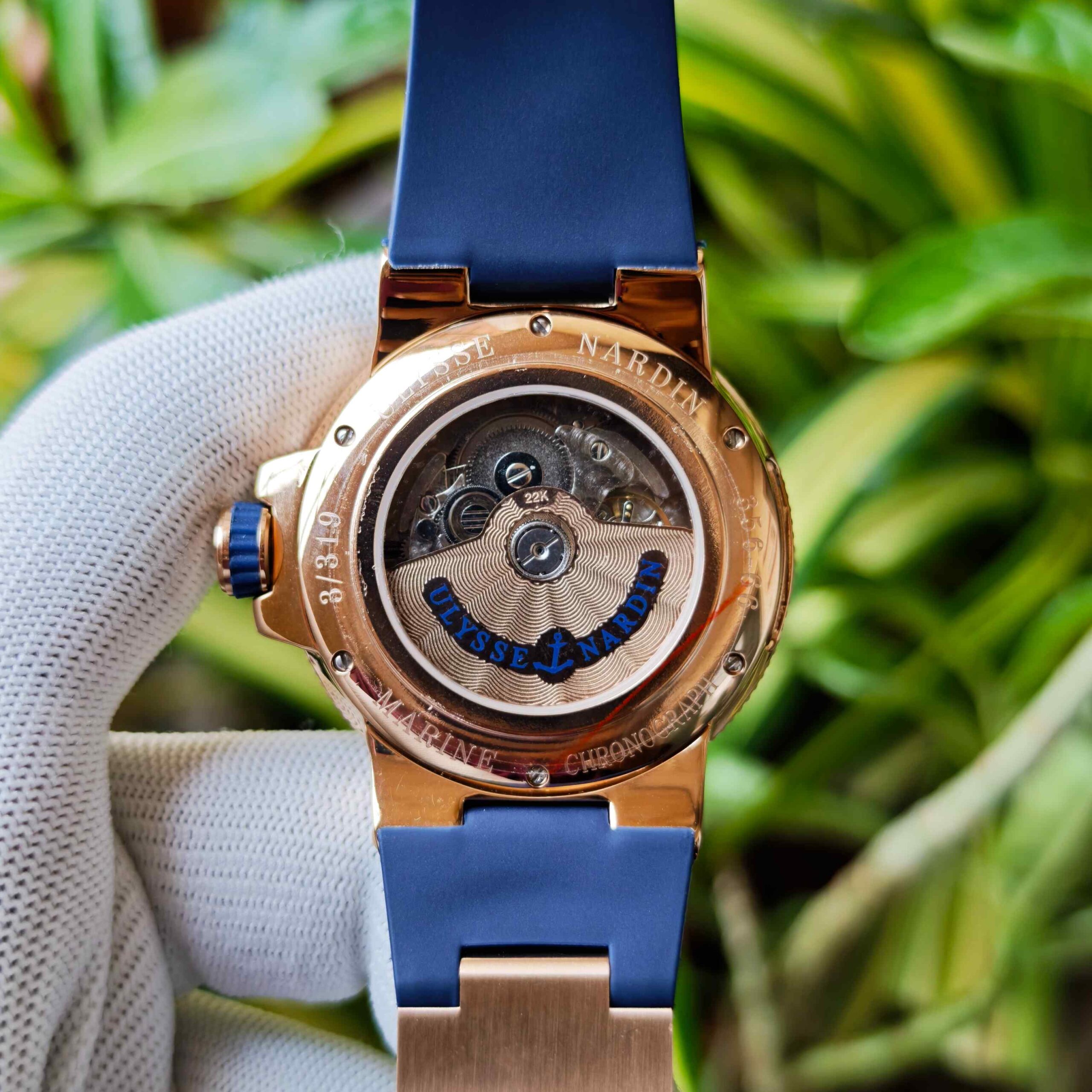 Ulysse Nardin Marine Chronometer Rose Gold Blue Dial - Image 3