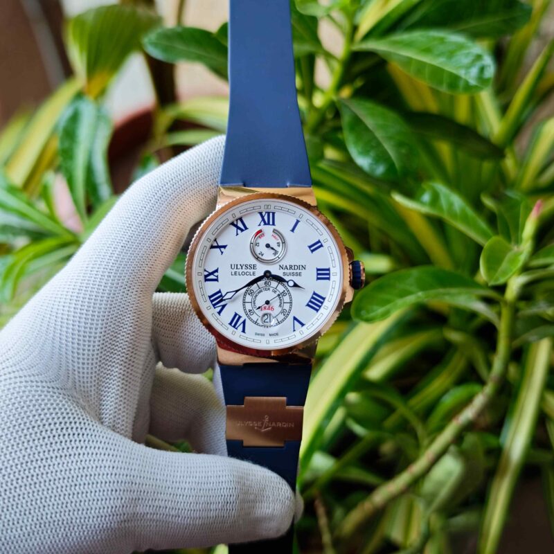 Ulysse Nardin Marine Chronometer Rose Gold White Dial