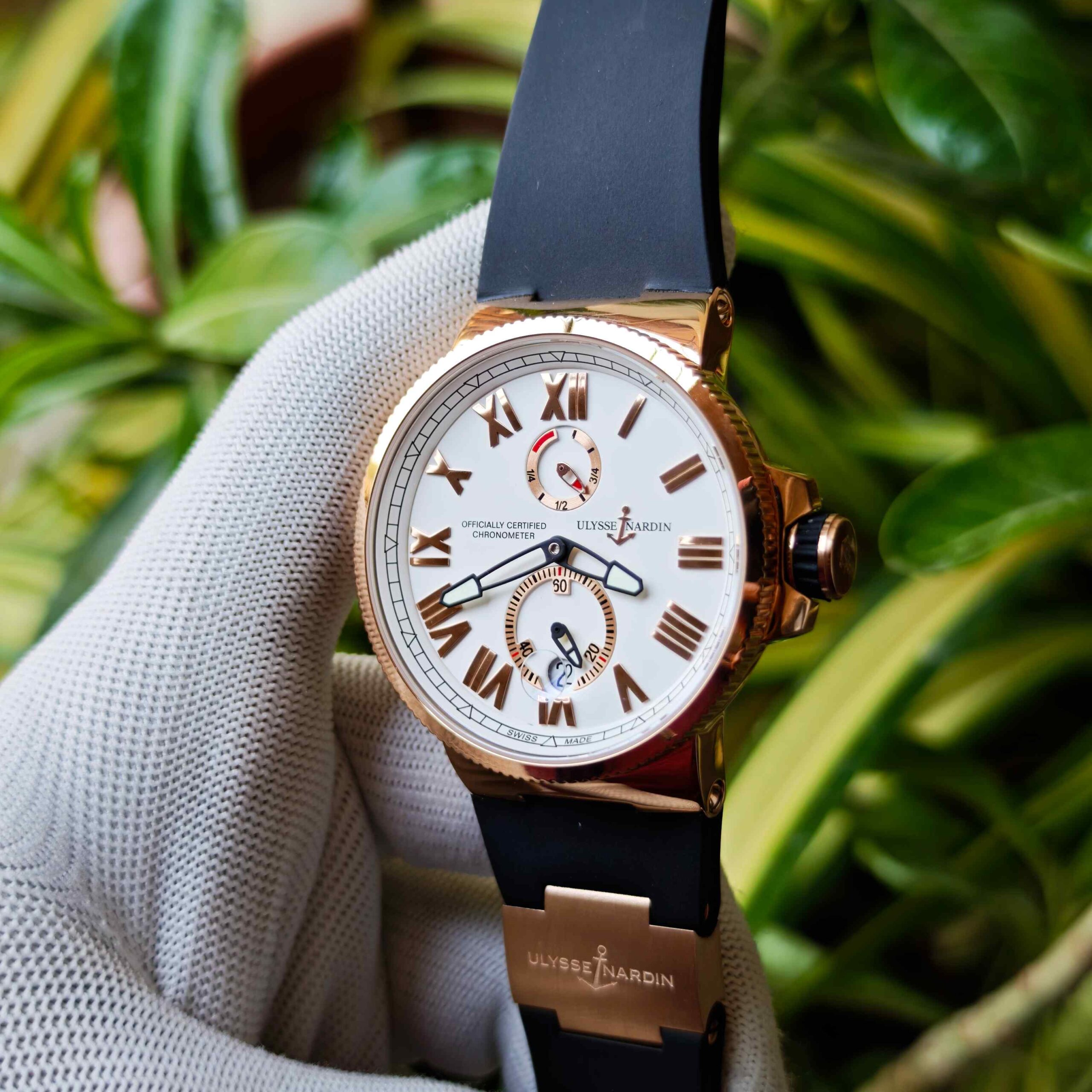 Ulysse Nardin Marine Chronometer Rose Gold White Dial - Image 2
