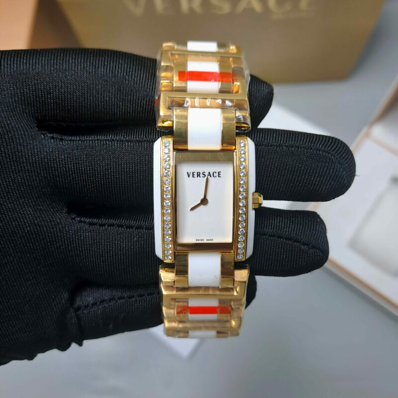 Versace Era Stainless Steel with Ceramic and Diamond Bezel Dual Tone