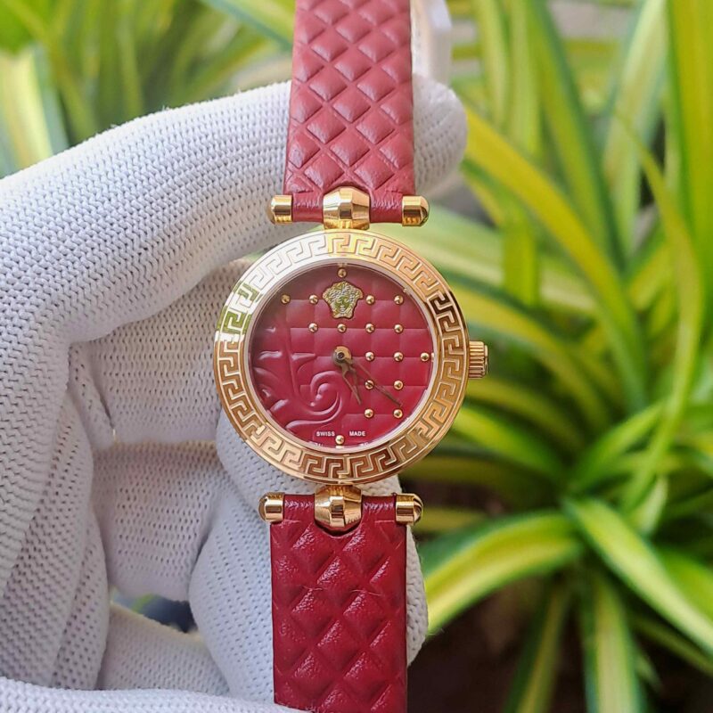 Versace vanitas Micro Red Dial Red Leather Strap