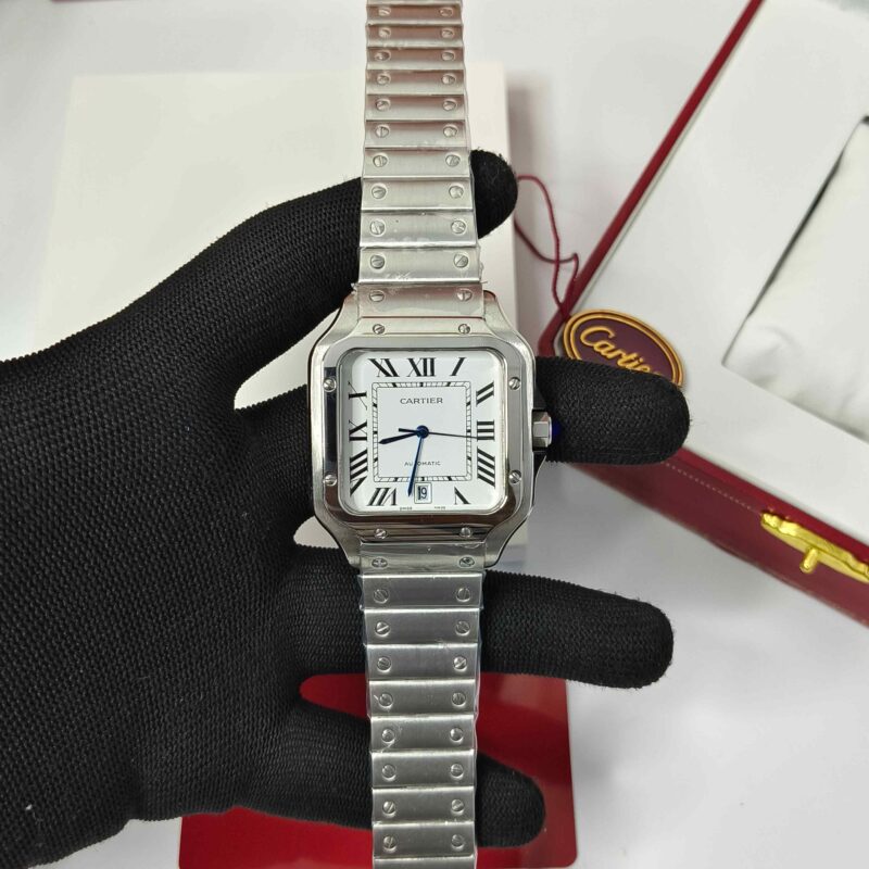 Cartier Santos De Silver White Dial