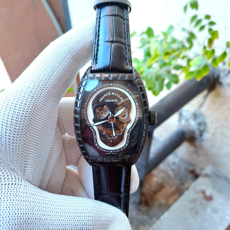 Franck Muller Croco Skull Full Black Edition Black Leather